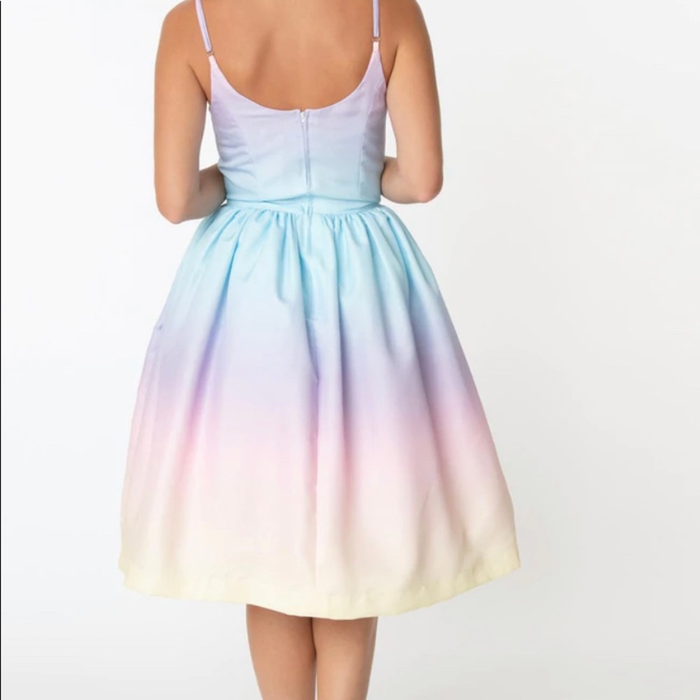Unique Vintage Magnolia Place Pastel Rainbow Ombre Swing Dress 3X 1x 2x … - Picture 2 of 3